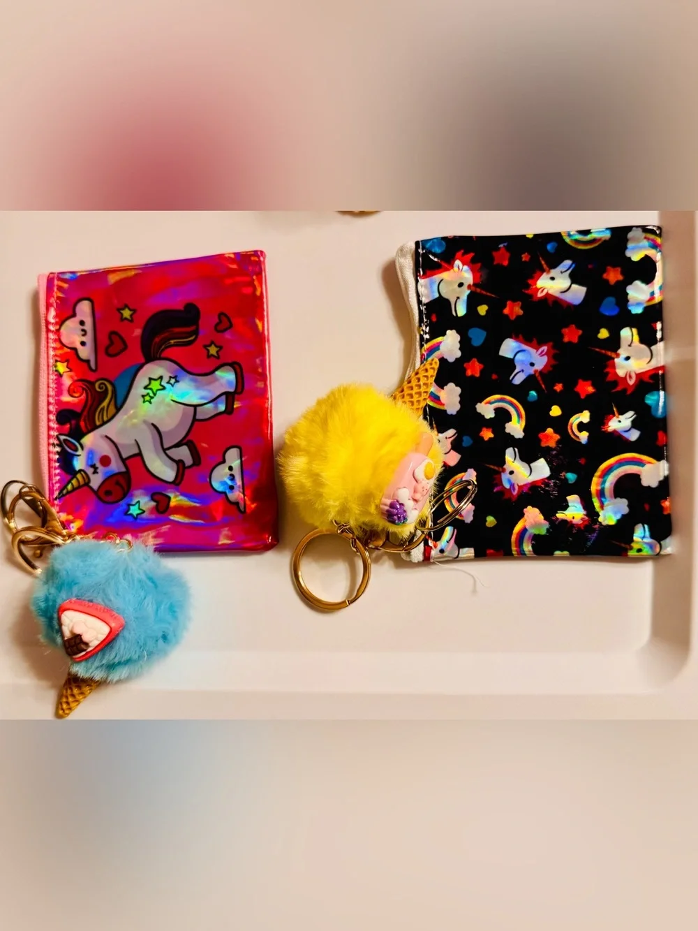 Unicorn Coin Pouch w/ Ice Cream Pom Pom – Choose 1 – Limited Supply